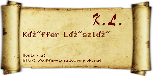 Küffer László névjegykártya